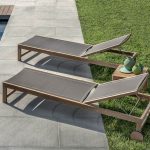 Sand sunbed in teak and Ethitex – view 2