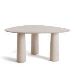 Bold triangular dining table