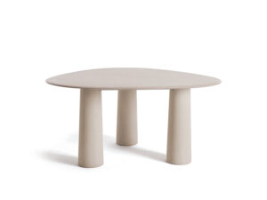 Bold triangular dining table